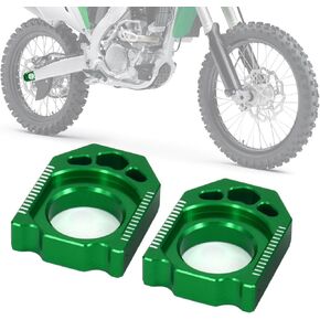 Dirt Bike Rear Axle Block Chain Tensioner Adjuster CNC for KX250 03-08 19-23 KX450 19-23 KX250F 04-18 KX450F 06-18 KX250X KX450X 21-23 KLX450R 08-15 KX125 03-08 Green