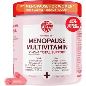 Menopause Multivitamin | 21 Vitamins for Women 45+ | Black Cohosh, Ashwagandha, Vitamin D3+K2, Probiotics & Collagen | Support for Hot Flashes, Mood Swings, Joint & Skin Health | 30 SVG