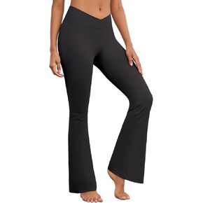 Flare Wide Leg Yoga Pants Bootcut Bell Bottom Crossover Tummy Control Leggings Workout High Waist Tights for Women