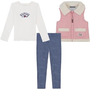 Tommy Hilfiger girls 3pc Puff Vest Pant Set