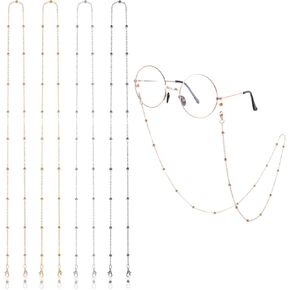 4PCS Eyeglass Chains for Women, Beaded Chain for Glasses, Stylish Eyeglass Strap Glasses Lanyard Necklace for Women Eyeglasses Sunglasses