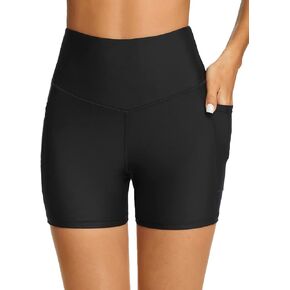 Tournesol Women's Swim Shorts High Waisted Bathing Suit Bottoms Tankini Swimsuit Boy Shorts with Pockets