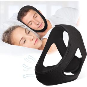 Crucial Chin Strap for Sleeping, Adjustable and Breathable Anti Snoring Chin Strap, Comfortable Anti Snoring Devices, Chin Strap for Snoring for Men and Women to Stop Snoring