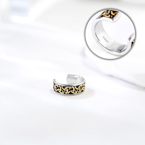 أصفاد الأذن سلتيك للرجال غير ثقب 925 الأذن الأذن الفضية الاسترليني للنساء أسود الأصفاد in Kuwait