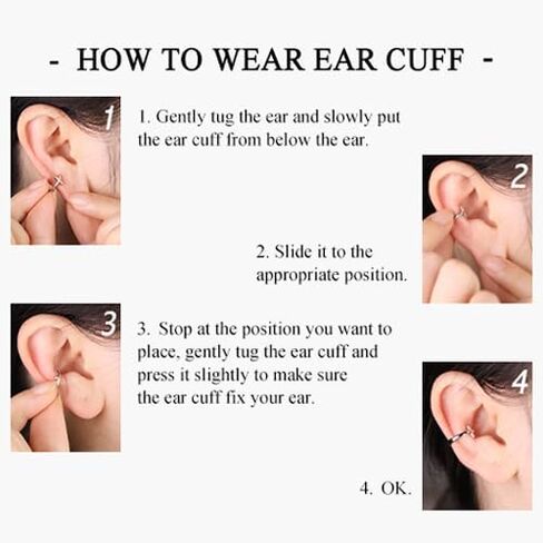 أصفاد الأذن سلتيك للرجال غير ثقب 925 الأذن الأذن الفضية الاسترليني للنساء أسود الأصفاد in Kuwait