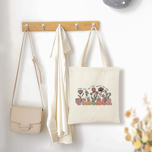 Teacher Gifts for Women, Teacher Appreciation Gifts Canvas Tote Bag with Comestic Bag, Christmas Gifts for Teachers, Thank You Teacher Gift from Student in Saudi Arabia
