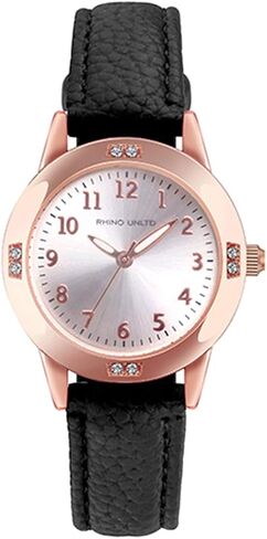 Women's Leather Band Quartz Movement Waterproof Business Classic Tharalog Watch with Genuine Leather Stafless Band Watch Elegant Ladies Watch in Kuwait
