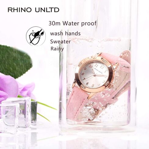 Women's Leather Band Quartz Movement Waterproof Business Classic Tharalog Watch with Genuine Leather Stafless Band Watch Elegant Ladies Watch in Kuwait