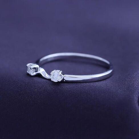 AFFY 0.12 Carat Round White Cubic Zirconia Two Stone Enhancer Guard Ring 14K Gold Over Sterling Silver in Saudi Arabia