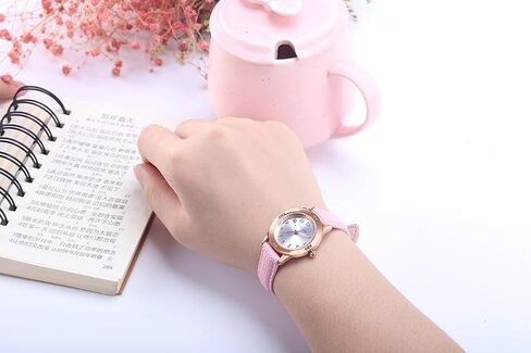 Women's Leather Band Quartz Movement Waterproof Business Classic Tharalog Watch with Genuine Leather Stafless Band Watch Elegant Ladies Watch in Kuwait