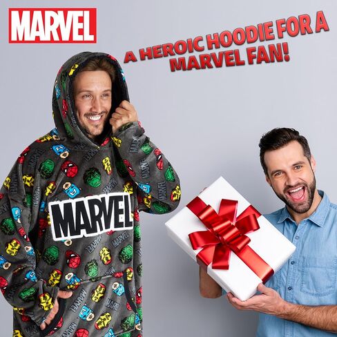 Hoodie بطانية Marvel ، هوديي ناعم ومريح كبير الحجم للرجال والنساء ، يمكن للبالغين والمراهقين البطانية العصرية ارتداء in Kuwait