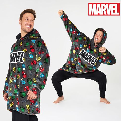 Hoodie بطانية Marvel ، هوديي ناعم ومريح كبير الحجم للرجال والنساء ، يمكن للبالغين والمراهقين البطانية العصرية ارتداء in Kuwait
