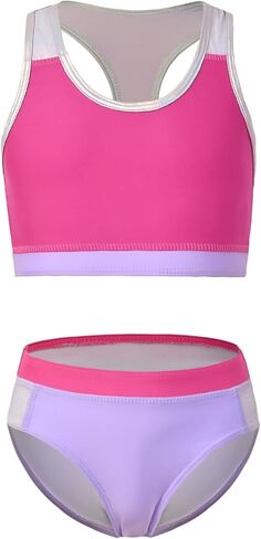 Jxstar 2 Piece Swimsuit Summer Bathing Suit UPF 50+ Metallic Stitching Racerback Swimsuits with Bottoms in Saudi Arabia