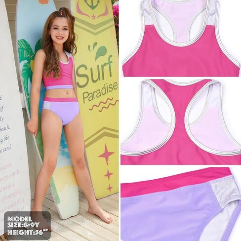 Jxstar 2 Piece Swimsuit Summer Bathing Suit UPF 50+ Metallic Stitching Racerback Swimsuits with Bottoms in Saudi Arabia