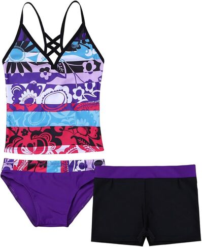 IEFIEL BIG GIRLS PEACE علامات القلب طباعة 2PCS بدلة السباحة للسباحات Tankini in Saudi Arabia