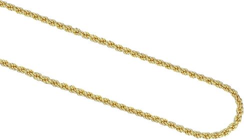 14K Real Solid Yellow Gold 1.6mm 2.1mm 2.6mm 3.1mm 4.1mm 5.1mm 6.1mm Rope Chain Necklace with Lobster Clasp for Men and Women in Saudi Arabia