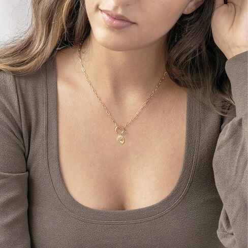 DoreenBeads 18K Gold Sun Moon Star Compass Pendant Necklace Chunky Toggle Paperclip Chain Necklace with Heart Daisy Bee Charms for Women Girls 20 Inches in Kuwait