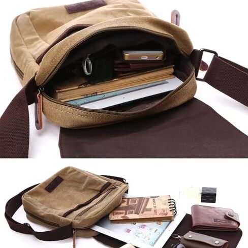 Small retro canvas messenger men's crossbody bag and shoulder bag in Saudi Arabia