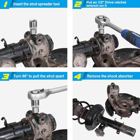 أداة توزيع دعامة Spurtar 5.0-10.5 مم، أداة توزيع مفصل دعامة تعليق مع مقبس محرك 1/2 بوصة، أداة توزيع سداسية خارجية 17 مم، مزيل دعامة مناسب لسيارة VW Audi BMW Mini Ford والمزيد in Kuwait
