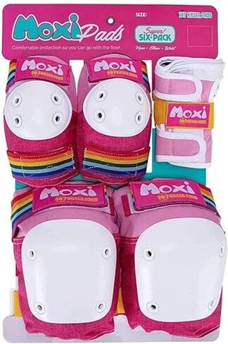 187 وسادة Killer Pads للركبة أثناء التزلج، ووسادات للكوع، وواقيات للمعصم، مجموعة مكونة من ستة قطع، كركديه، صغيرة/متوسطة in Kuwait