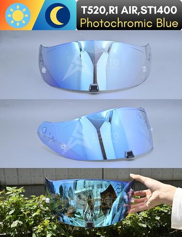 Photochromic Visor Compatible With R420,R1 Air,T520,ST1400 Replacement Transition Motorcycle Helmet Face Shield Visor (R1 Air,T520,ST1400 Clear To Smoke) in Saudi Arabia