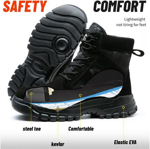 Steel Toe Boots for Men Women Lightweight Safety Boots Indestructible Construction Steel Toe Shoes for Men Composite Toe Boots in Saudi Arabia