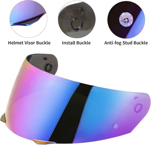 استبدال درع الخوذة Vcoros I90 ، I90 خوذة درع متصل بملحقات خوذة HJ-33 (Chrome Silver) in Kuwait