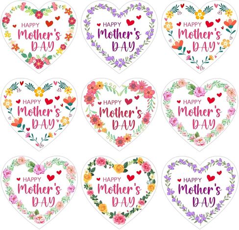 Happy Mother's Day Stickers 24PCS Mothers Day Gift Stickers 2Inch Round Mothers Day Labels Stickers,Floral Mothers Day Gifts Tag Stickers for Kids Envelope Seals Cards Mothers Day Party Favor Decor in Kuwait