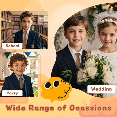 Cotton Boys Tie 12-14 Years, Adjustable Kids Tie Solid Color Ties for Boys, Boys Necktie for School Wedding Party in Saudi Arabia
