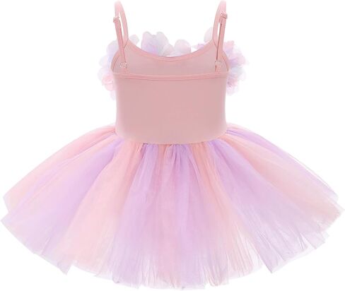 ODASDO Dance Leotard for Girls Toddler Kids Shiny Sequin Flower Camisole Dress Tutu Skirt Ballerina Dancewear in Kuwait