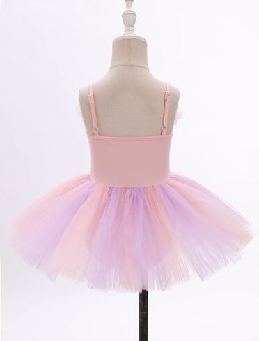 ODASDO Dance Leotard for Girls Toddler Kids Shiny Sequin Flower Camisole Dress Tutu Skirt Ballerina Dancewear in Kuwait
