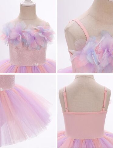 ODASDO Dance Leotard for Girls Toddler Kids Shiny Sequin Flower Camisole Dress Tutu Skirt Ballerina Dancewear in Kuwait