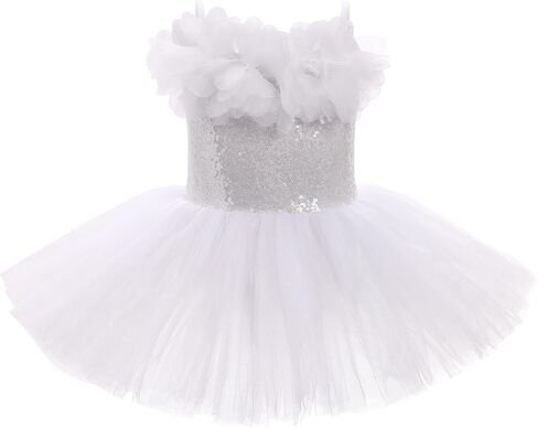 ODASDO Dance Leotard for Girls Toddler Kids Shiny Sequin Flower Camisole Dress Tutu Skirt Ballerina Dancewear in Kuwait
