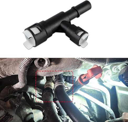 HVAC Heater Inlet Hose Tee Connector, Heater Hose Connector, T-Connector Three-Way Cooling Water Pipe Joint, 15055343 15055342 Heater Inlet Hose Fitting Compatible with Chevy (Black) in Kuwait