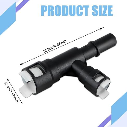 HVAC Heater Inlet Hose Tee Connector, Heater Hose Connector, T-Connector Three-Way Cooling Water Pipe Joint, 15055343 15055342 Heater Inlet Hose Fitting Compatible with Chevy (Black) in Kuwait