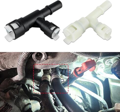 موصل تي شيرت HVAC HOSE HOSE ، موصل خرطوم السخان ، مفصل أنابيب مياه التبريد ثلاثي الاتجاهات ، 15055343 15055342 تركيب خرطوم مدخل المدفأة المتوافق مع Chevy (أسود) in Kuwait