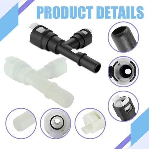 موصل تي شيرت HVAC HOSE HOSE ، موصل خرطوم السخان ، مفصل أنابيب مياه التبريد ثلاثي الاتجاهات ، 15055343 15055342 تركيب خرطوم مدخل المدفأة المتوافق مع Chevy (أسود) in Kuwait