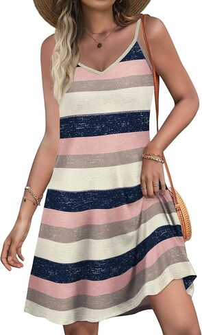 SAMPEEL Summer Dresses Spaghetti Strap Flowy Cami Dresses Sundresses Cover Ups in Saudi Arabia