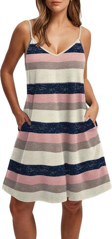 SAMPEEL Summer Dresses Spaghetti Strap Flowy Cami Dresses Sundresses Cover Ups in Saudi Arabia