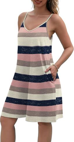 SAMPEEL Summer Dresses Spaghetti Strap Flowy Cami Dresses Sundresses Cover Ups in Saudi Arabia