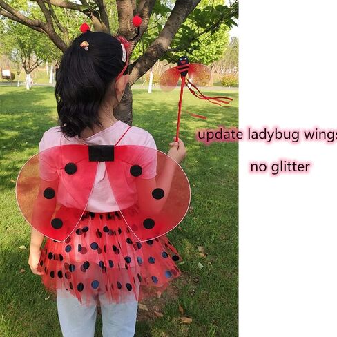 4 PC Girls Fairy Wings Butterfly Costume Set with Wings, Tutu, Wand & Halo in Saudi Arabia