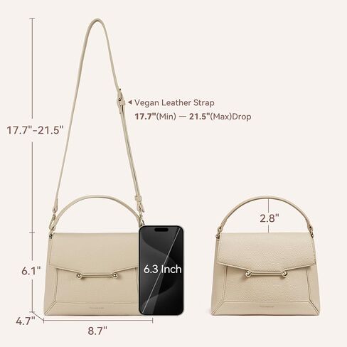 BOSTANTEN Small Crossbody Bags for Women Trendy Top Handle Shoulder Purse Vegan Leather Handbags with Flap in Kuwait