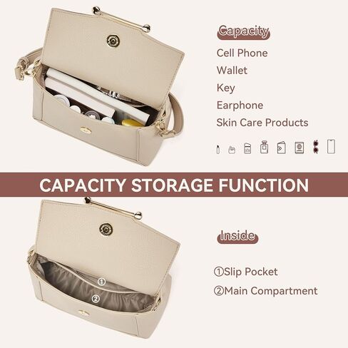 BOSTANTEN Small Crossbody Bags for Women Trendy Top Handle Shoulder Purse Vegan Leather Handbags with Flap in Kuwait