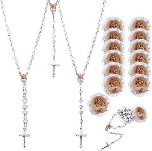 12 PCS Guardian Baby Angel Pink Bead Scented Rosaries Baptism Favors for Girls,Recuerdos De Bautizo Para Niña,Rosarios Catolicos 12 Pack Para Recuerdos,Recuerdos De Primera Comunion Niña in Saudi Arabia