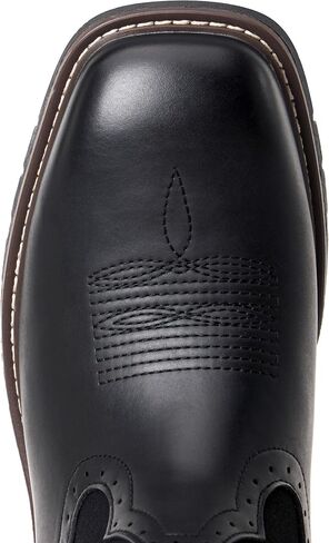 Men's Cowboy Boots - Western Boots Square Toe,Slip Resistant,Retro Embroidered Design,Slip on Chunky Heel Country Boot in Saudi Arabia