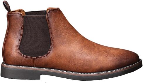 Harssidanzar Men Chelsea Ankle Boots Casual Dress Boots Ankle Classic Slip on Boots KM303US in Saudi Arabia
