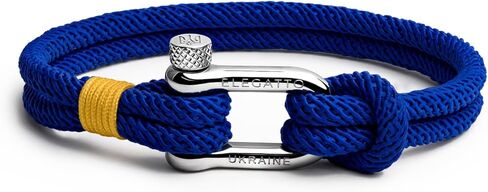 Elegatto Alchor Premium Rope Bracelet for Men | Nylon Marine Cord with Silver Polished Stainless Steel Shackle Closure | Waterproof and Fade-Resistant | Men’s Designer Bracelets in Saudi Arabia