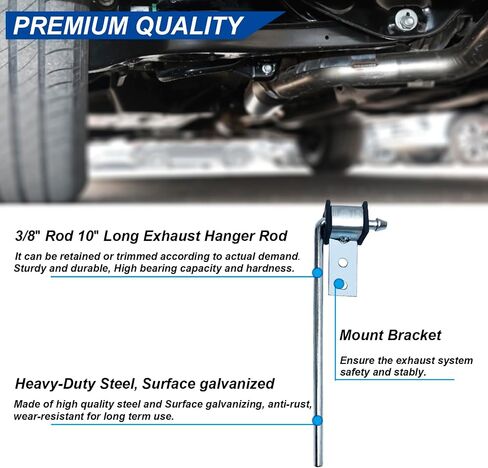 Heavy Duty Exhaust Hanger Rod -3/8" Rod 10" Long Muffler Hanger Exhaust Hanger - Bolt On/Weld On for Automotive(4 Pack) in Saudi Arabia