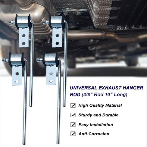 Heavy Duty Exhaust Hanger Rod -3/8" Rod 10" Long Muffler Hanger Exhaust Hanger - Bolt On/Weld On for Automotive(4 Pack) in Saudi Arabia
