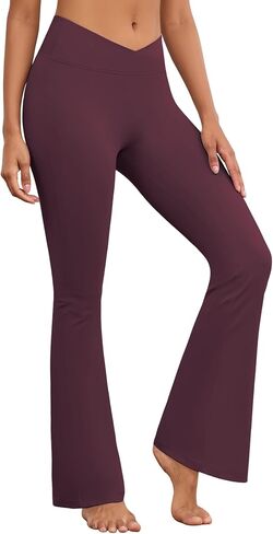 Flare Wide Leg Yoga Pants Women Activewear Butt Lift Crossover Gym Leggings for Womens High Waisted Compression in Saudi Arabia